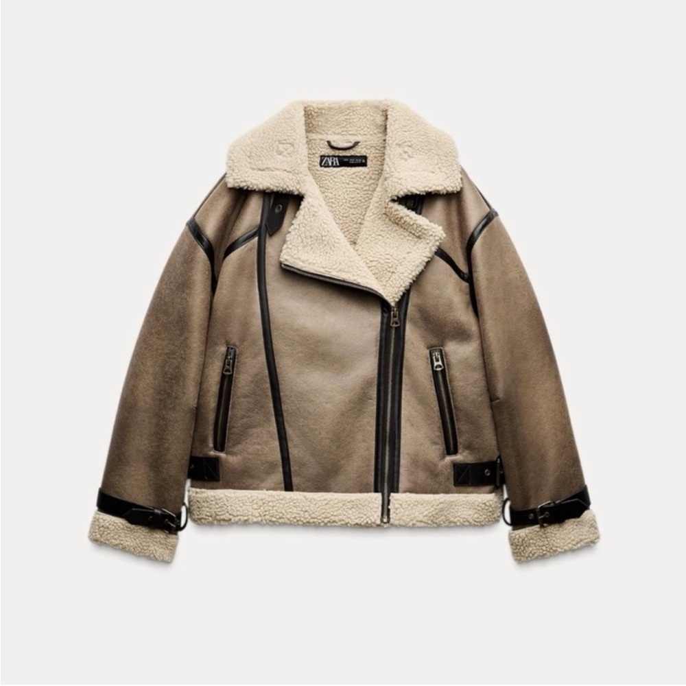ZARA DOUBLE-FACED BIKER JACKET - Picture 8 of 12